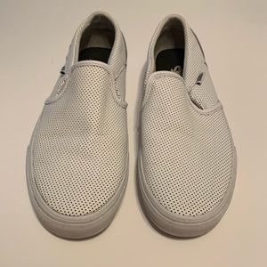 White leather Vans slip-ons woman’s size 8